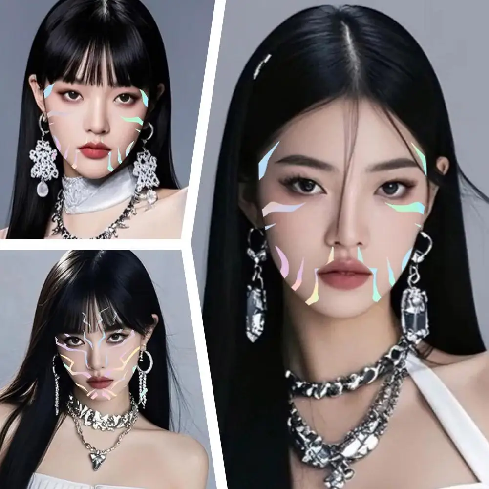 

Hot stamping tattoo stickers Waterproof Eyes Face Hand Body Art Fake Tattoos For Women Makeup Dance Music Festival K3B7