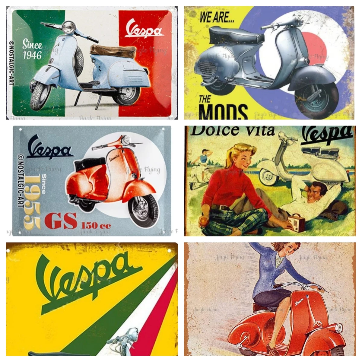 Vespa Tinplate We Are The Mods Scooter Boys Mod Culture Lambretta Fsdva Metal Sign Nostalgic Art