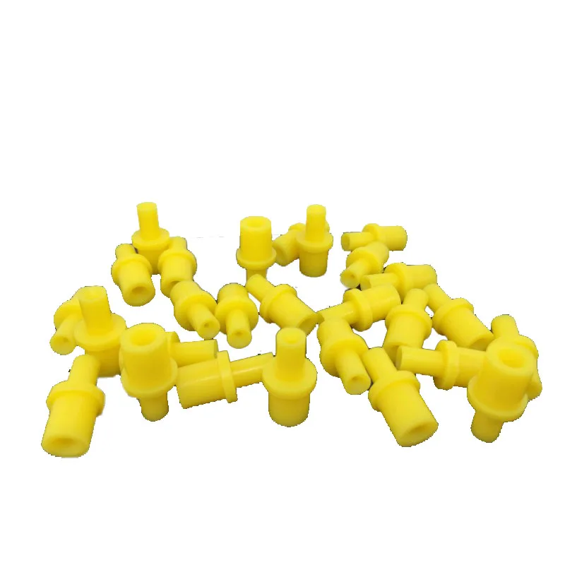 10pc Yellow Syringe silicone soft  pumping air hollow joint part rubber connector 4 4.0 4mm ciss inkjet cartridge cleaning  tool