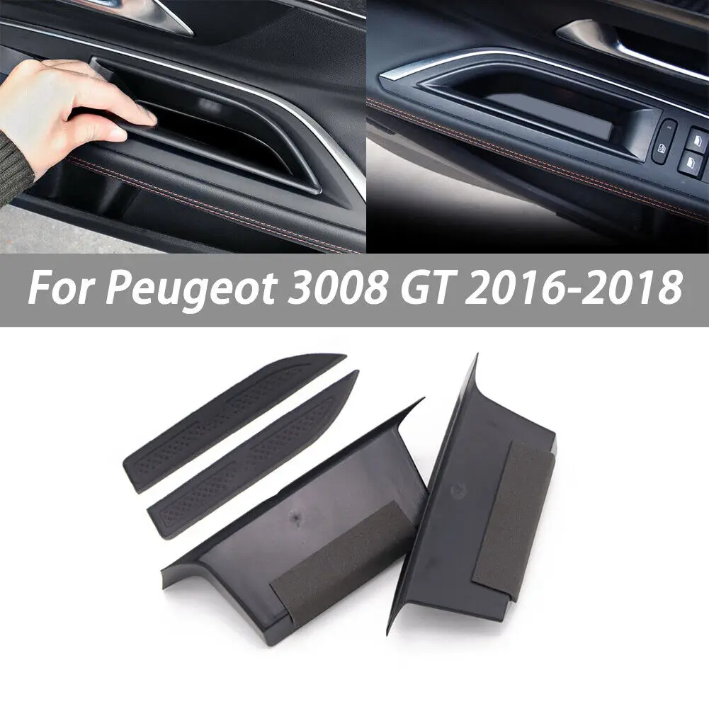 

2X Front Door Storage Box Organizer Case Holder fit For Peugeot 3008 GT 2016-18