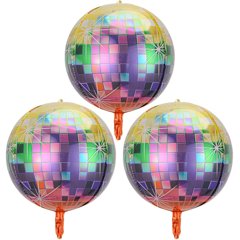 Ensemble de ballons à thème Disco, 3 pièces, Hip Hop, décoration de fête d'anniversaire des années 1980, décoration d'anniversaire Disco argentée, ballons en aluminium