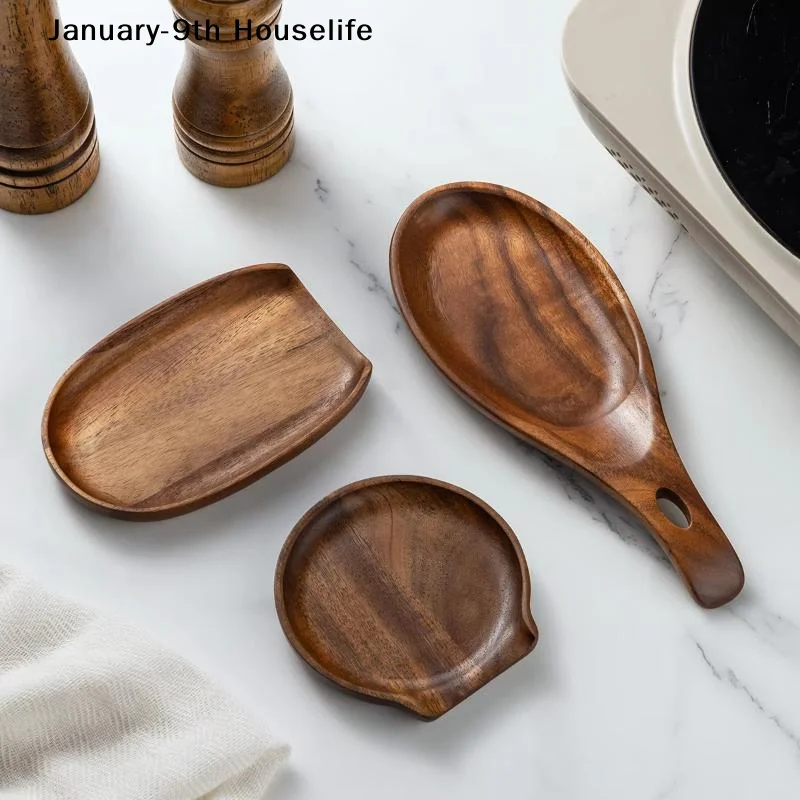 1Pcs Rice Spoon Spatula Kitchen Countertop Organizer Rack Rosewood Spoon Rest Holder Storage RackJanuary-9th Houselife