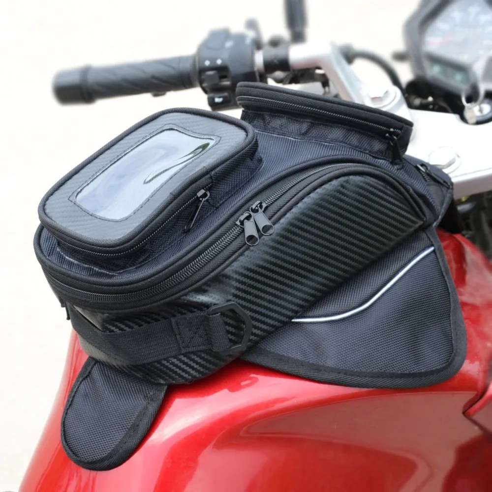 Motorcycle Tank Bag Oil Fuel Bag Magnetic Moto Saddle Luggage GPS Phone Bag Bigger Window Suitcase for Phone Motorcycle Backpack