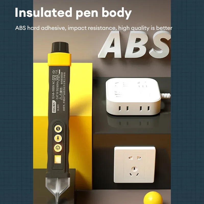 Imagem -05 - Deli-intelligent Voltage Tester Pen Voltímetro Power Detector Chave de Fenda Indicador Lápis Teste de Indução sem Contato Indicador 1000v