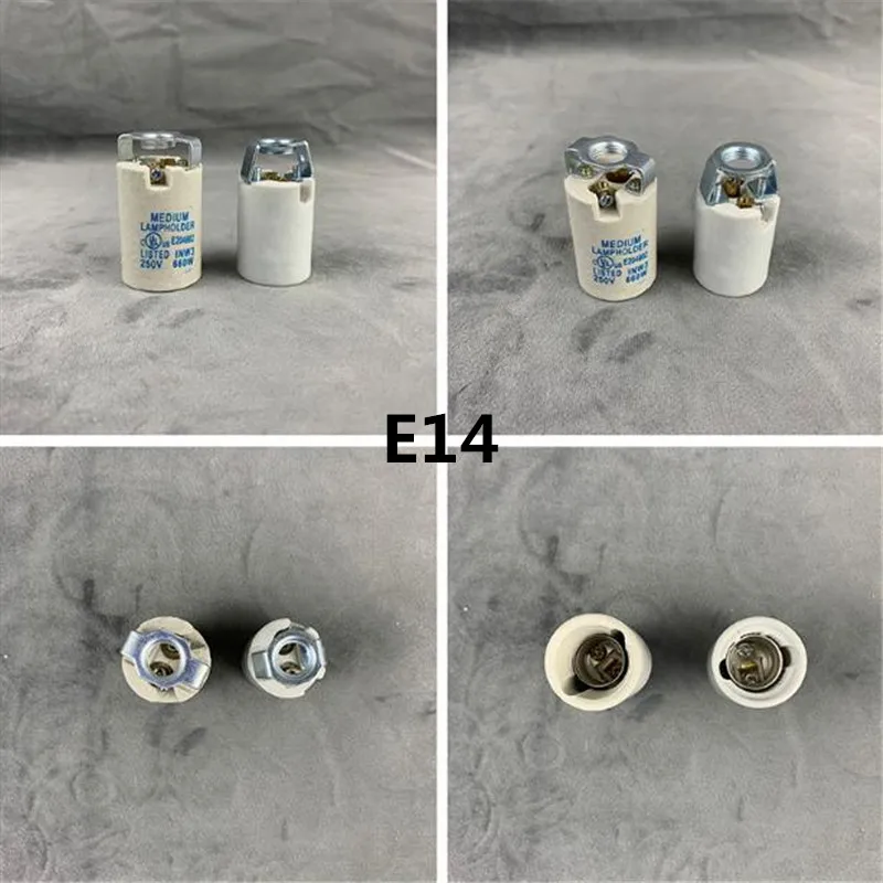 Sample order 2 pieces Pottery and Porcelain sockets E12 E14 GU10 and G9 E40 ceramic inside E27/E26 sockets CE/UL pendant holders