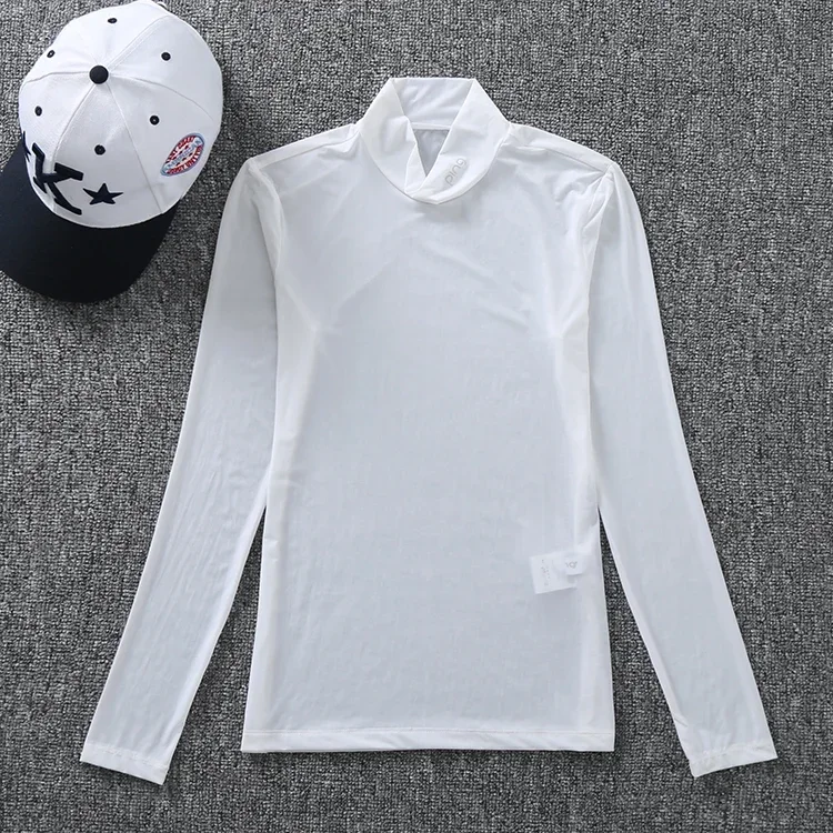 Women's Sunscreen Long Sleeves and Ultra-Thin Ice Silk Bottoming Shirt, Summer Golf Shirt, 2023