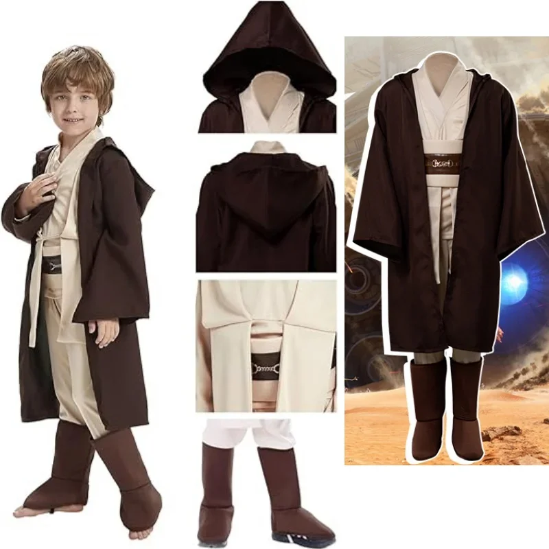 

Kids Halloween Costumes Jedi Warrior Cosplay Hooded Cloak Clothing Space Cloak Child Fantasy Fancy Dress Up Party Clothes