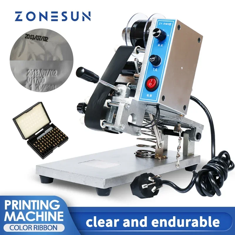 ZONESUN ZY-RM5 Automatic Color Ribbon Hot Printing Machine Heat Printer for Film Bag Date Coding
