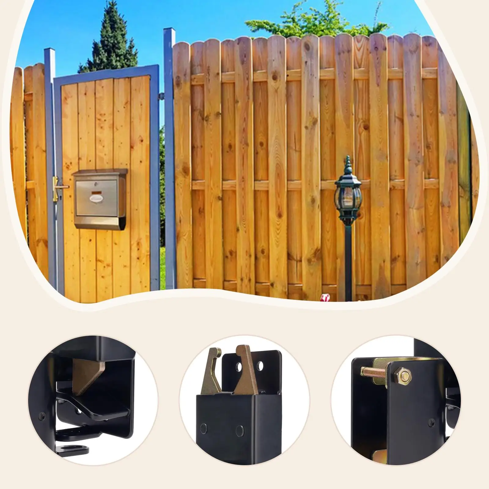 مزلاج بوابة قابل للقفل في اتجاهين، مقاوم للتآكل المعدني لأنابيب 1-5/8 بوصة إلى 2 بوصة، مزلاج بوابة الماشية للأسوار والمزارع وأقفاص الحيوانات الأليفة والمزارع