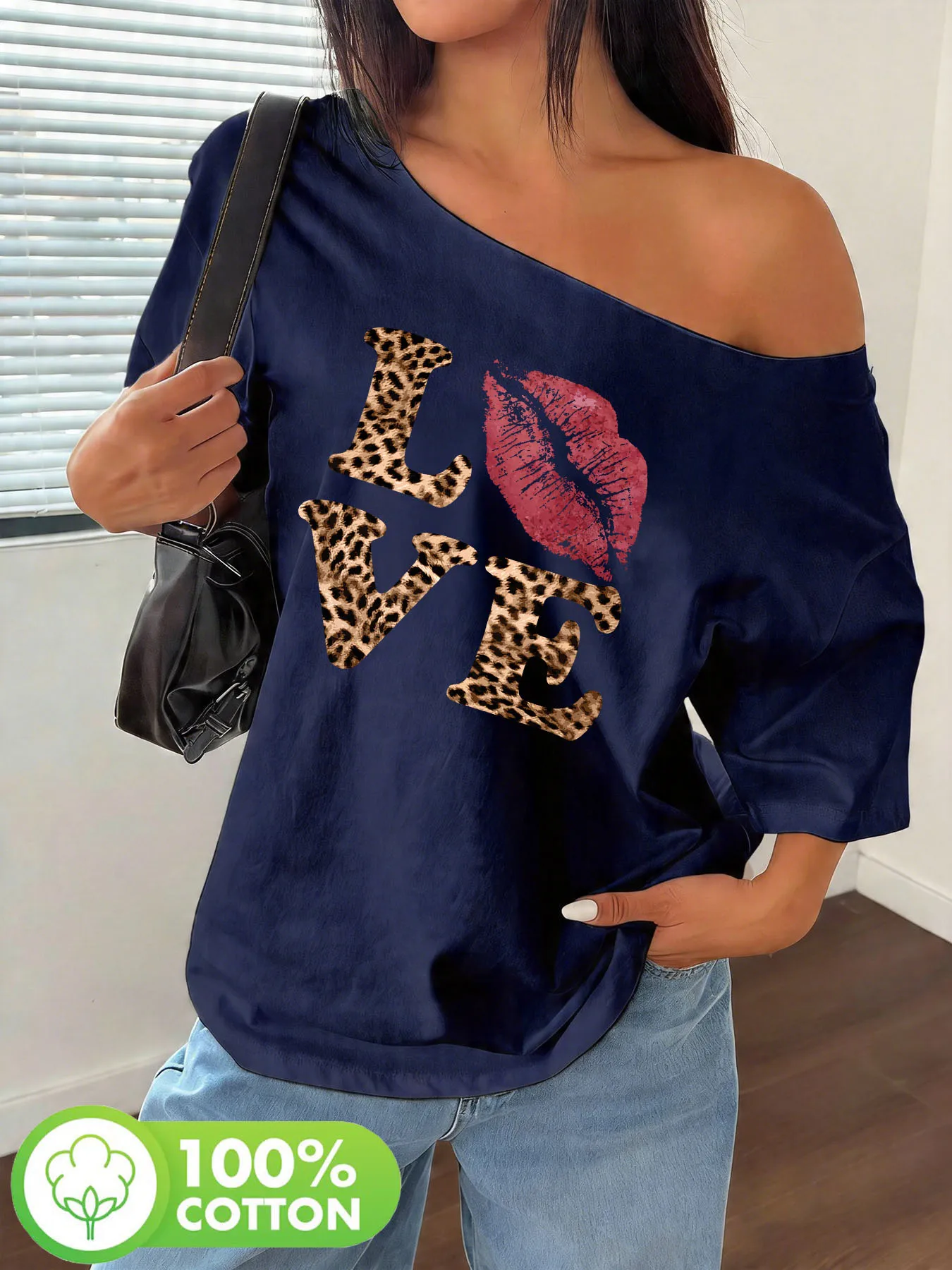 Y-Retro Sunshine Plus Reine Baumwolle Schulterfreies Y2K T-Shirt Modisches Damen-Baumwolltop Bequeme Damenkleidung – Detail 5