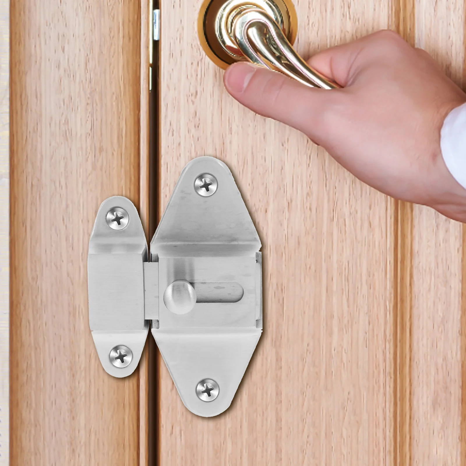 

Slide Latch Door Lock 304 Stainless Steel Sliding Bolt Security Latch for Humid Environments Door Mounted Barrel Lock
