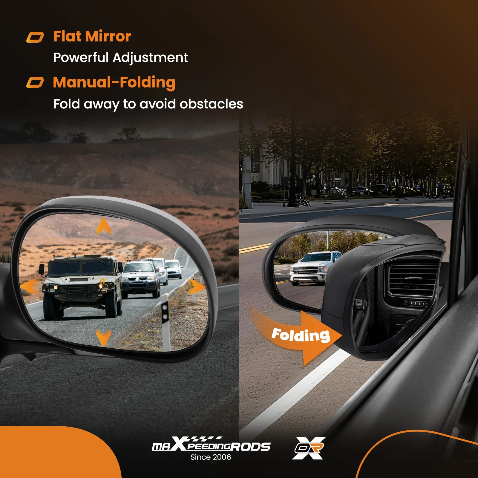 

Power Mirror Assembly for Ford F-150 F-250 1998-2002 Right Chrome FO1321138