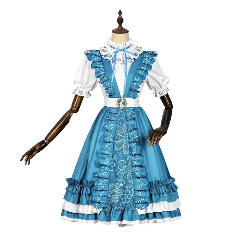 لعبة الهوية الخامس مراسل أليس تأثيري حلي أنيمي الملابس الأزرق فستان لطيف عيد الميلاد هالوين الحب لايف كوميك كون مجموعات كاملة #4