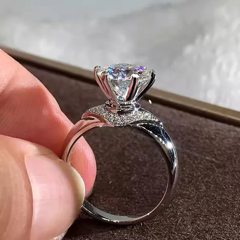 Huitan Eternity AA Zirkonia-Ringe für Damen, für Verlobung, Hochzeit, Accessoires, Temperament, Damenringe, klassischer zeitloser Schmuck