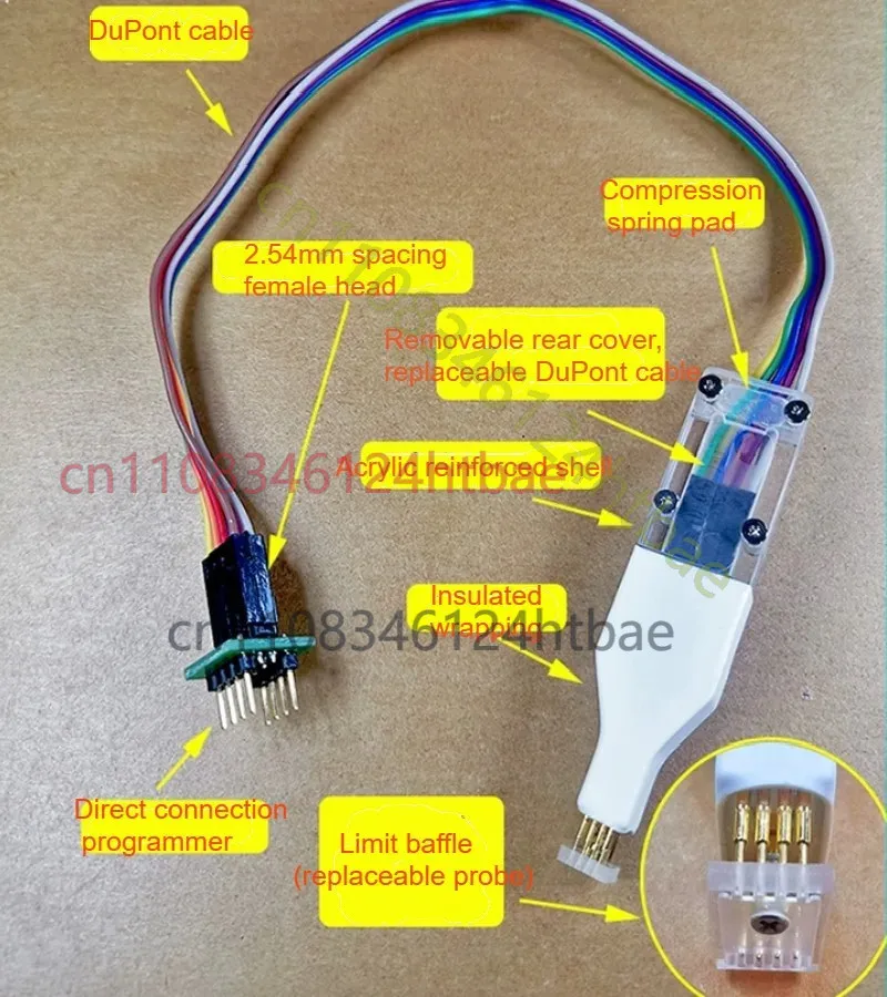 Chip Programming Cable 4Pcs SOP8 W-SON Burn Probe for EEPROM Flash Chip Writing
