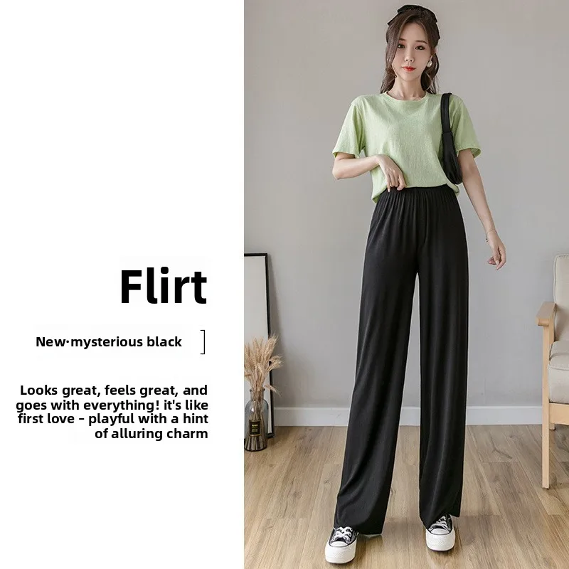 ارتفاع الخصر مشروط بنطال ذو قصة أرجل واسعة المرأة بلا ثنى مستقيم فضفاض المناسب عادية طول الأرض بنطلون تأثير التخسيس