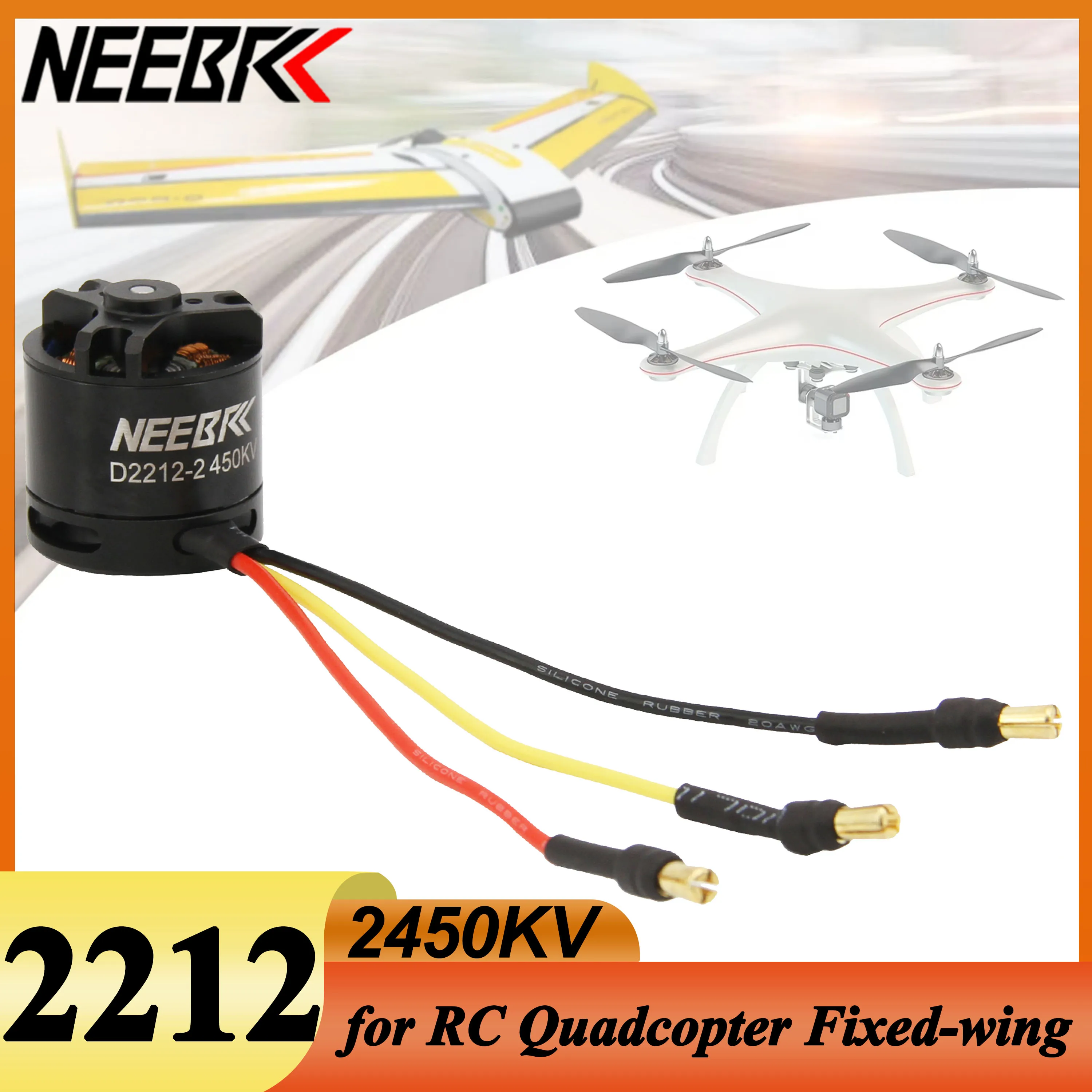 

2212 2450KV Outrunner Brushless Motor 2-3S for RC Fixed-wing FPV Drone Plane Aircraft Multicopter 6040 Propeller Frame Parts