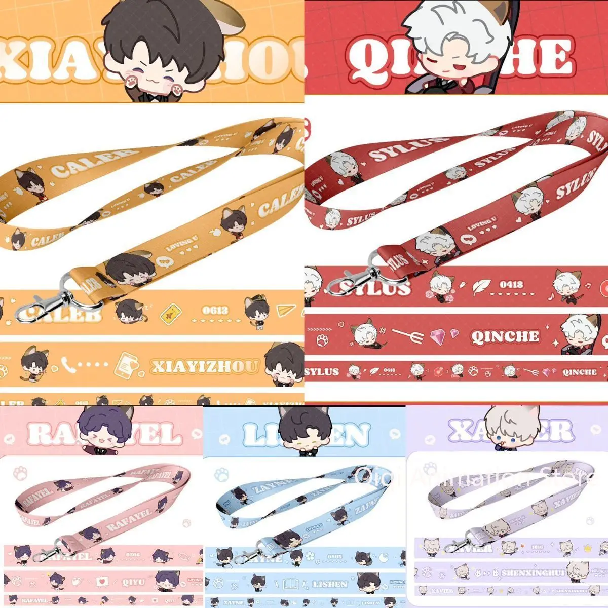 Anime Love and Deepspace Keychain Lanyards Used in Phone Rope Badge Holder USB Pendant Student card holder Portable Key Lanyard