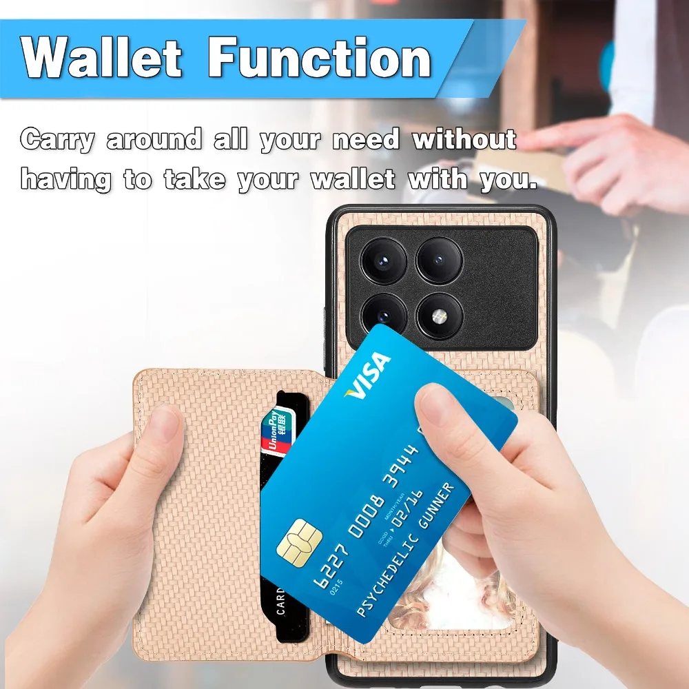 حافظة ظهر جلدية لهاتف Poco F8 Pro Ultra 5G بطاقة حجب RFID Funda Xiaomi Poco F8 Ultra حافظة Mi PocoF8 F 8 F8Pro غطاء مغناطيسي