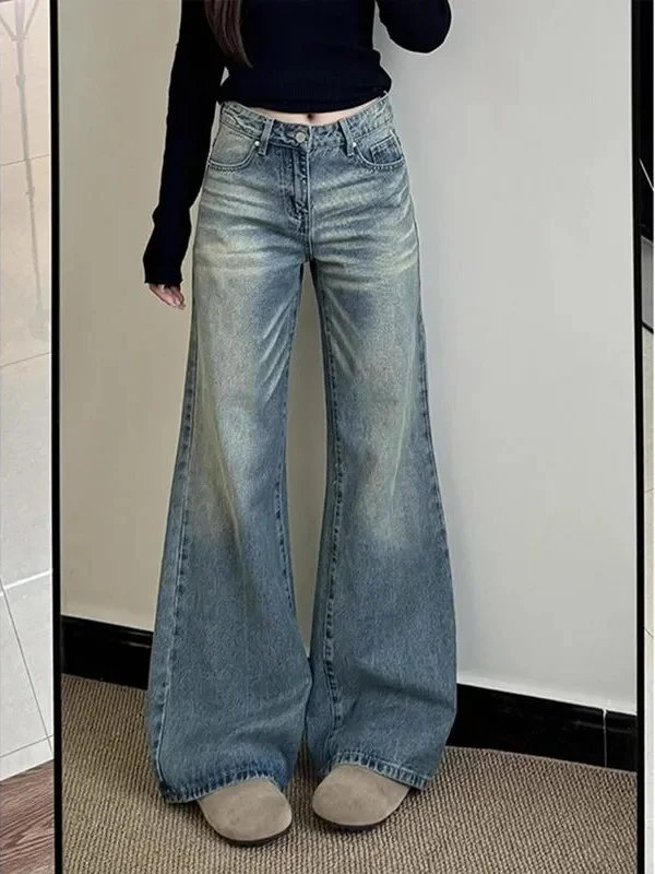 

Джинсы Bootcut, женская одежда, лоскутное платье больших размеров, удобная ткань, элегантные карманные детали, эластичный шнурок-карго для женщин и девочек