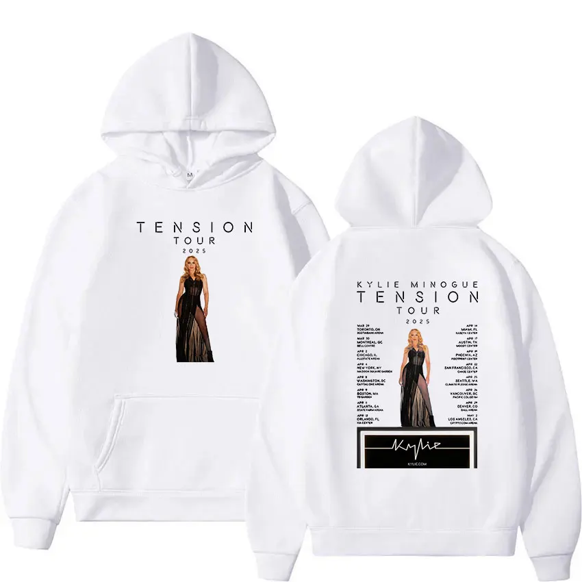 Kylie Minogue Tension World Tour 2025 New Hoodie Men Women Retro Harajuku Long Sleeve Sweatshirt Casual Fashion Oversized Hooded