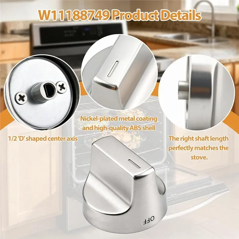 YANA35R For Whirlpool WGG745S0FS02 WGG745S0FS02 Gas Range Control Knob