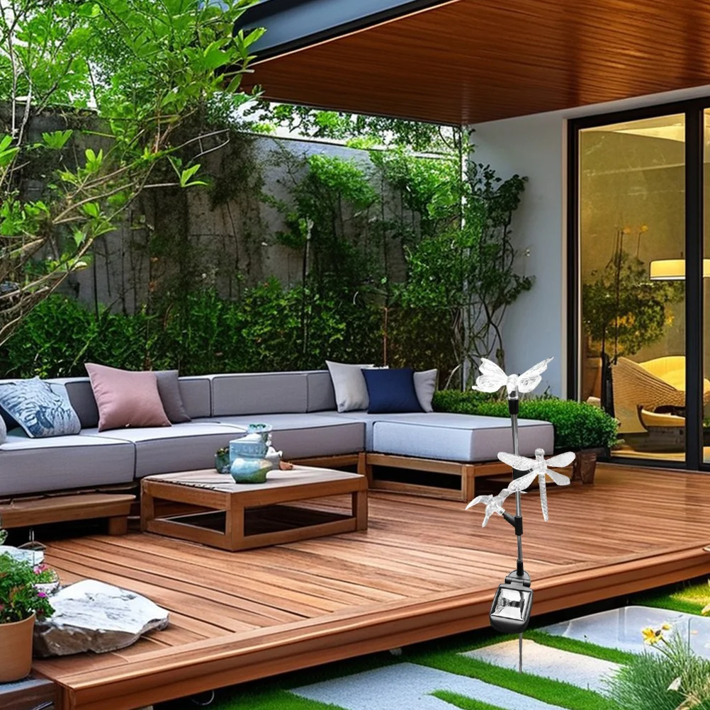أضواء حديقة تعمل بالطاقة الشمسية على شكل طائر الطنان وحشرة اليعسوب متعددة الألوان، إضاءة زخرفية خارجية للحدائق والفناءات والمروج