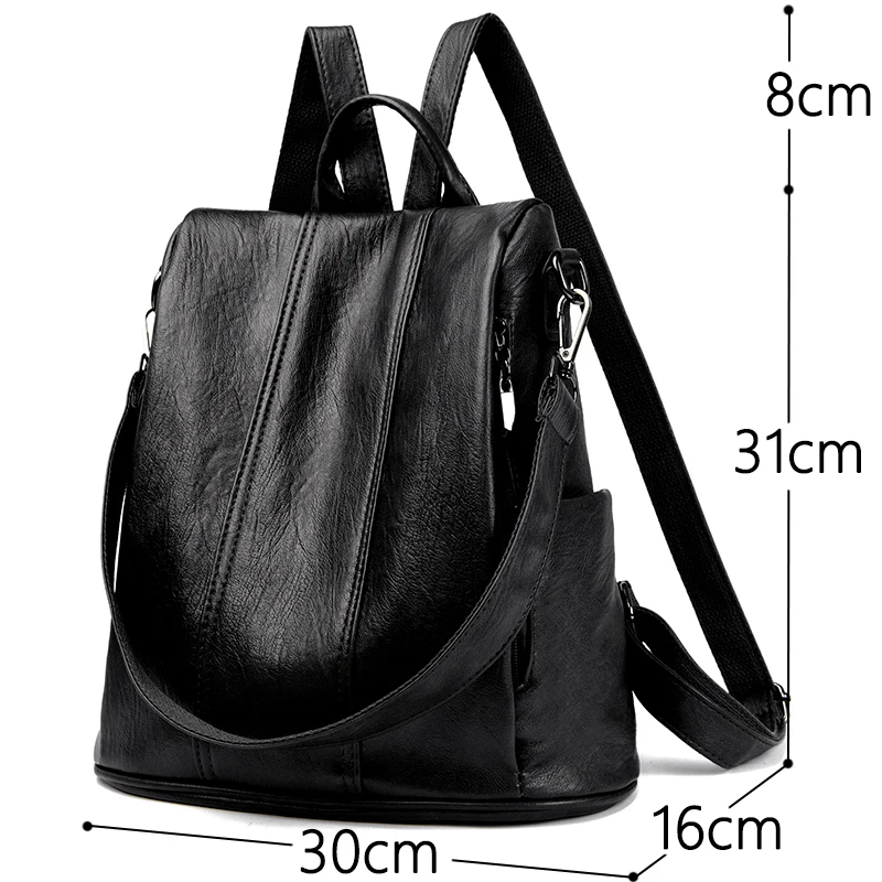 Anti Theft Backpack Purses High Quality Soft Leather Female Vintage School Bags Travel Outdoor Bagpack Ladies Bookbag Rucksack