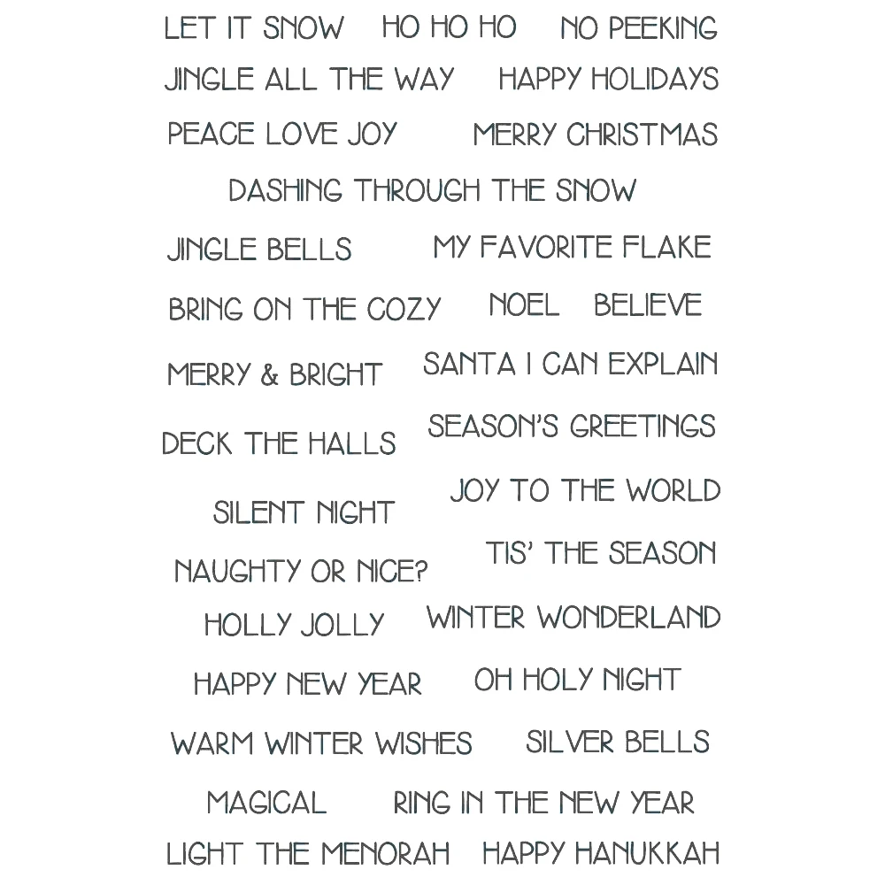 

Silent Night Merry&Bright Winter Wonderland Phrases Metal Cutting Dies/Clear Stamp DIY Card Album Making Scrapbooking Stencil