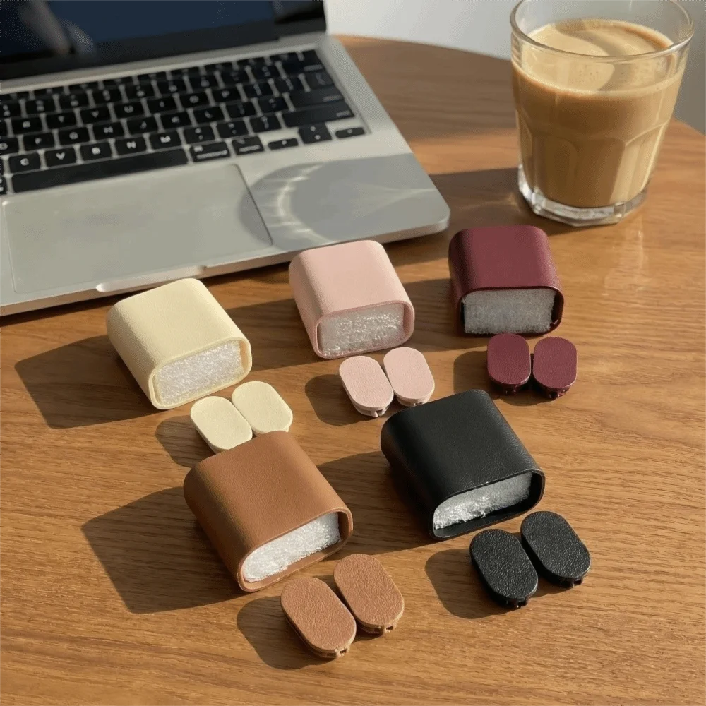 5Pcs/Set Portable Charger Protector Lychee Pattern Solid Color Charger Protective Case Faux Leather for iPhone 18/20W