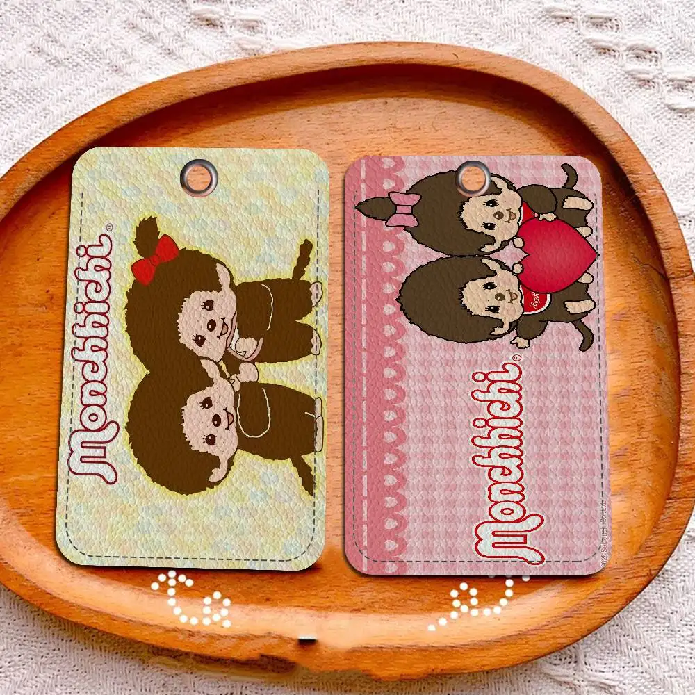 Cartoon M-Monchhichi Keychain Card Holders Keyring Bank Bus ID Credit Cards Key Ring Chains