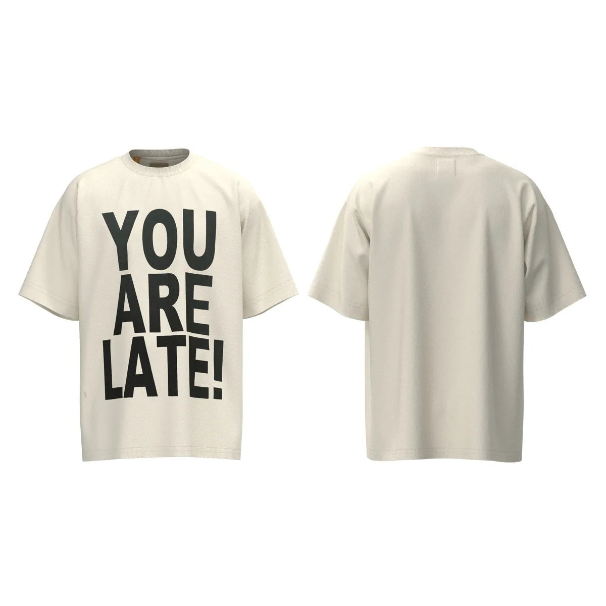 New Novelty 2023 Men You are Late Stop T Shirts T-Shirt Hip Hop Skateboard Street Cotton T-Shirts Tee Top Kenye #A31