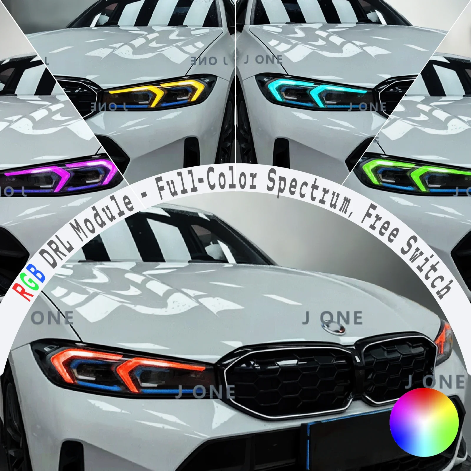 For BMW 3 Series 2023-up G20 G21 320 325 330: RGB DRL Module, Full Spectrum DRL with Phone App Control & Customizable Modes