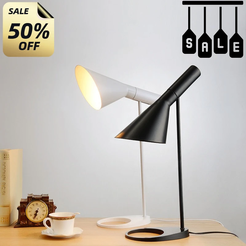

Nordic Table Lamps for Living Room Metal Loft Decor Standing Lights Bedroom Bedside Lamp LED Desk Light E27 Bulb Lighting