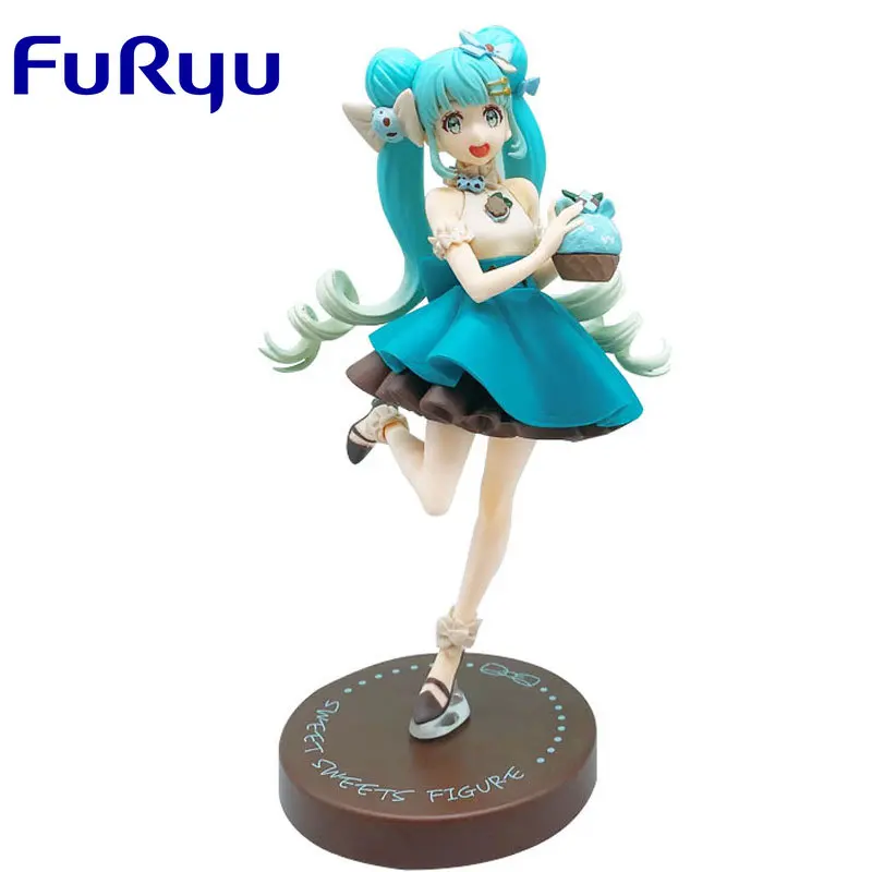 

Фигурки героев аниме FuRyu оригинальные VOCALOID Hatsune Miku мята и шоколад, игрушки для мальчиков и девочек, подарок для детей