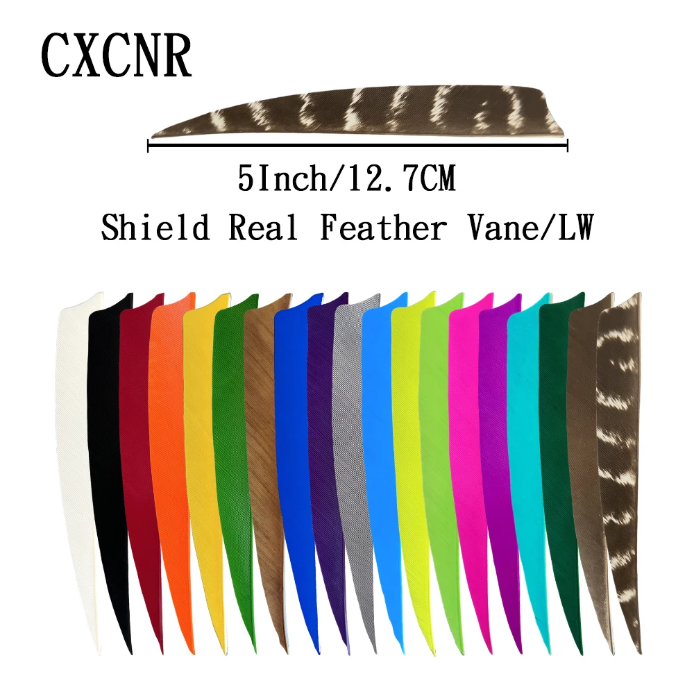 50Pcs 5 Inch Shield Left Wing Real Turkey Feather Arrow Vanes DIY Archery Accessories For Recurve Traditional Hunting Bow