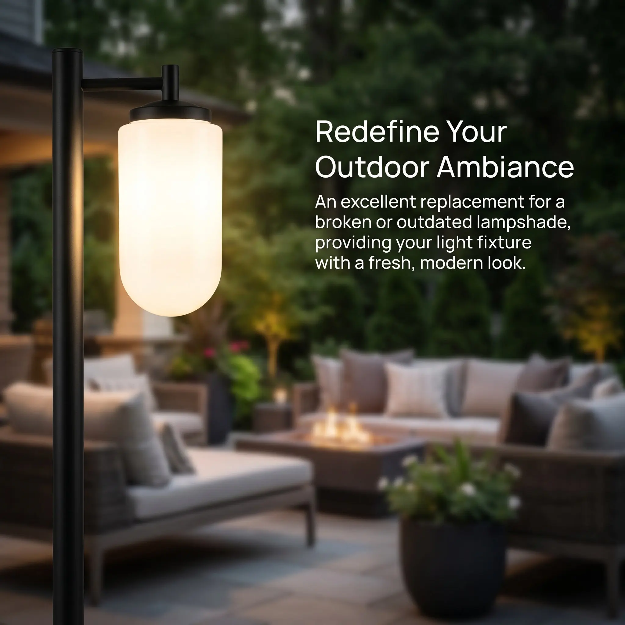 Outdoor Acrylic Globe Lampshade 6.5cm Diameter Replacement Lamp Shade for Garden Wall Porch Patio Street Light Fixture