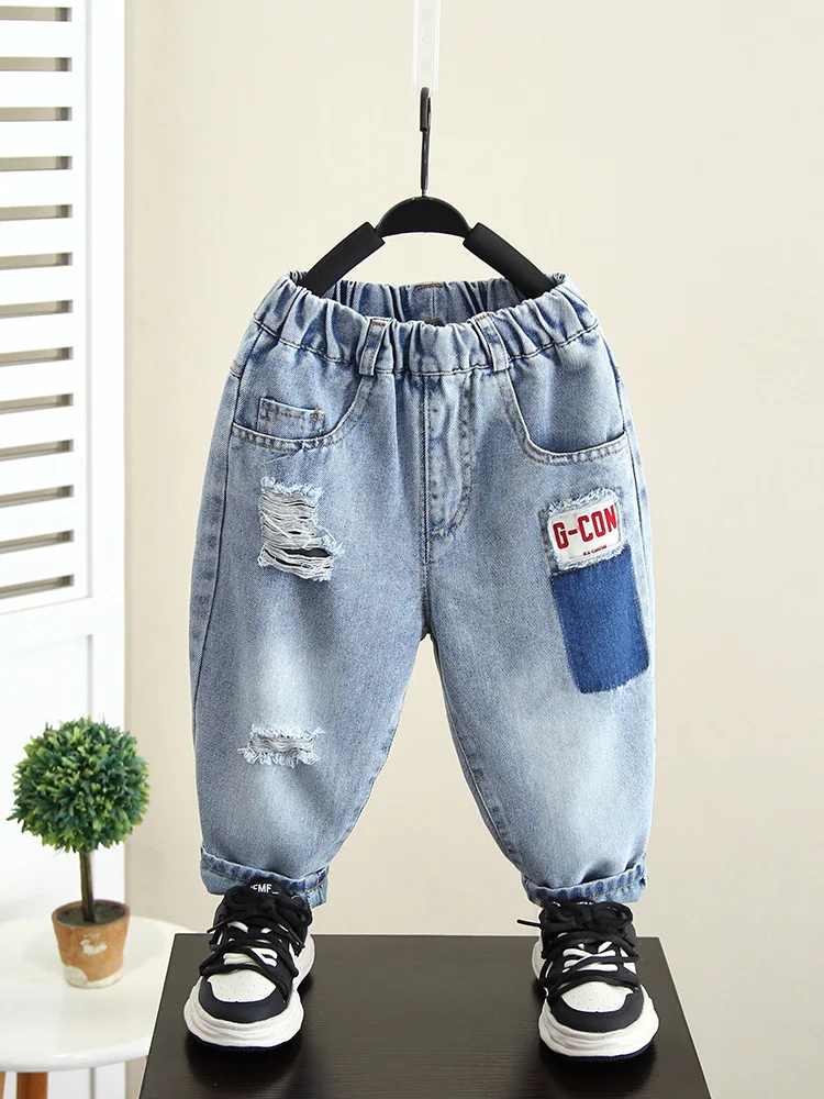 

Spring Autumn Kids Boys Girls Loose Pants Children's Clothing Casual Pants Baby Boys Jeans Girls Denim Pants Children Trousers