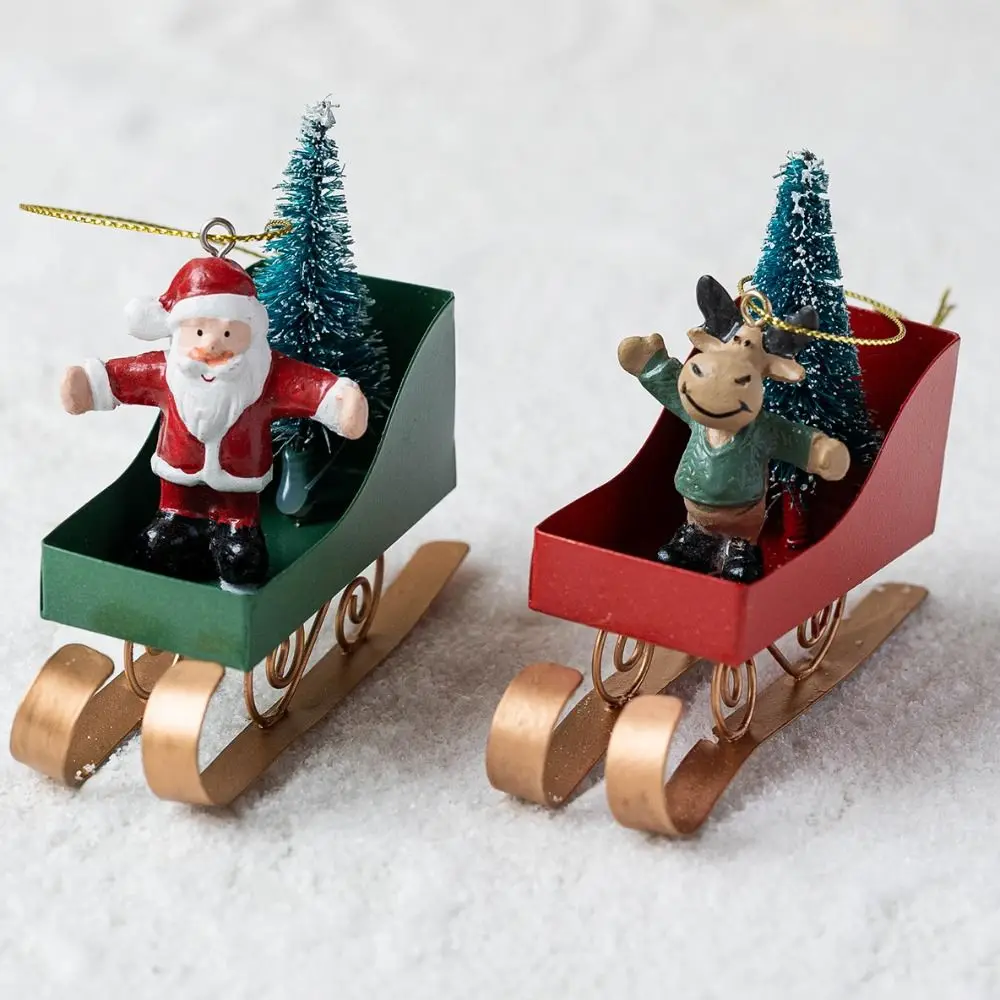 

New Retro Santa Claus Pendant Iron DIY Crafts Elk Hanging Decor Cute Cartoon Christmas Decorations 2025 Navidad Decor