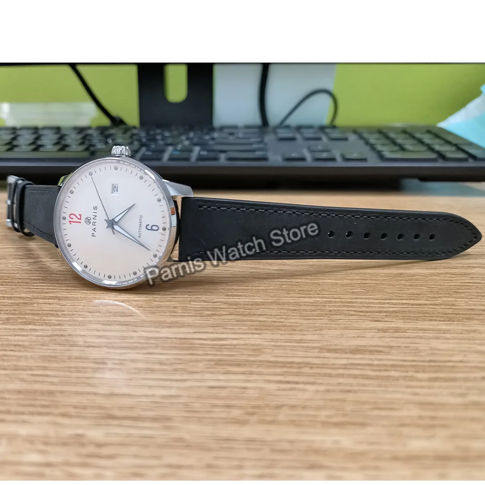 Parnis 42mm Sapphire Crystal NH35 Automatic Men's Watch Beige Color Dial Stainless Steel Case 2025 Year