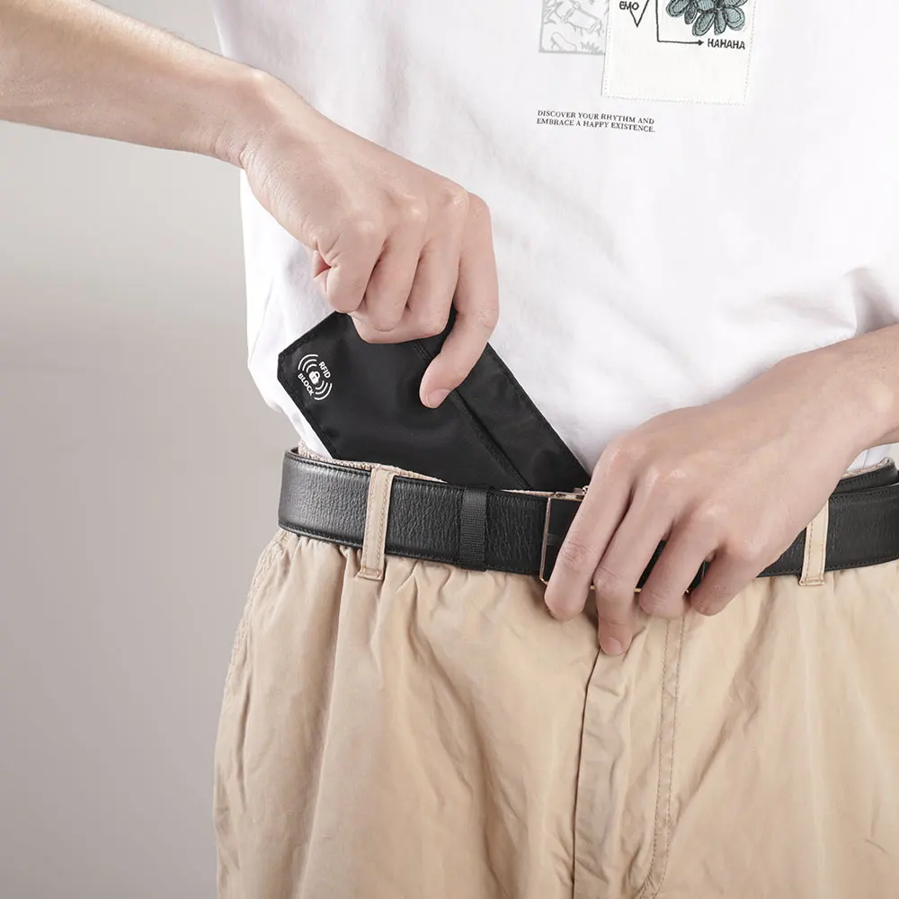 Kantong Dompet Saku Tersembunyi RFID Penyamaran Anti Maling