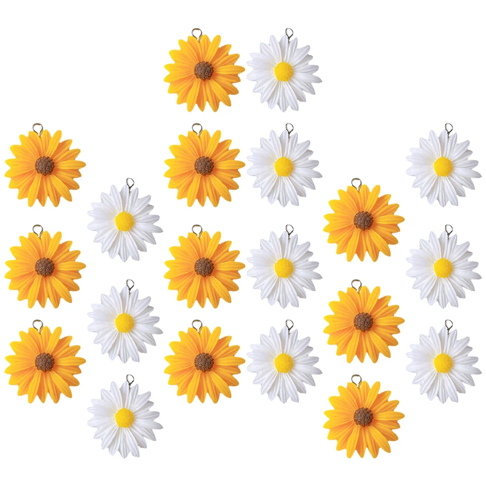 

20 Pcs Pendant Plant Decor Charm Ornaments Bracelet Decors for DIY Crafts Daisy-shaped Accessories Necklace