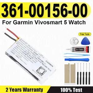 Bilashmart Replacement 361 00156 00 117mAh 3.8V Battery Garmin Vivosmart 5 Watch Band battery 5 Watch Band battery + Free tools