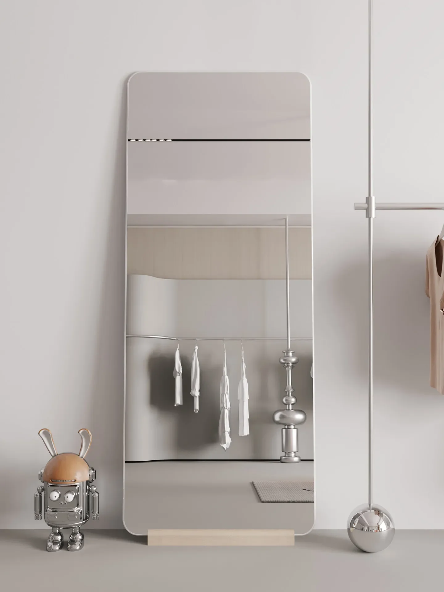 Design full-body mirror clothing store fitting mirror thin lamp full-length mirror LED Internet celebrity floor special-s