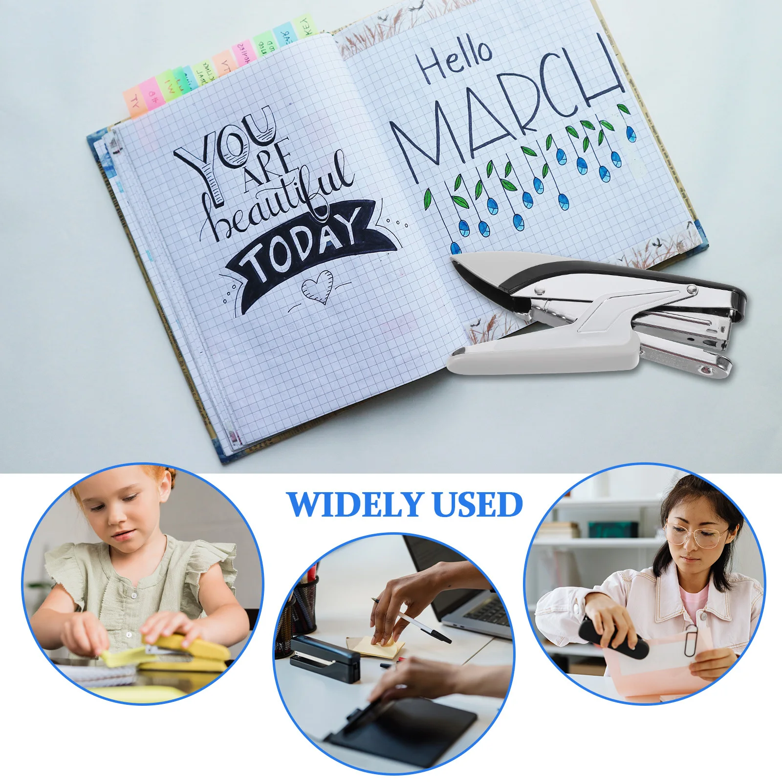 

Heavy Duty Hand Grip Stapler Metal Plier Stapler No Jam Technology for 2-20 Sheets Ideal for Office and School Use