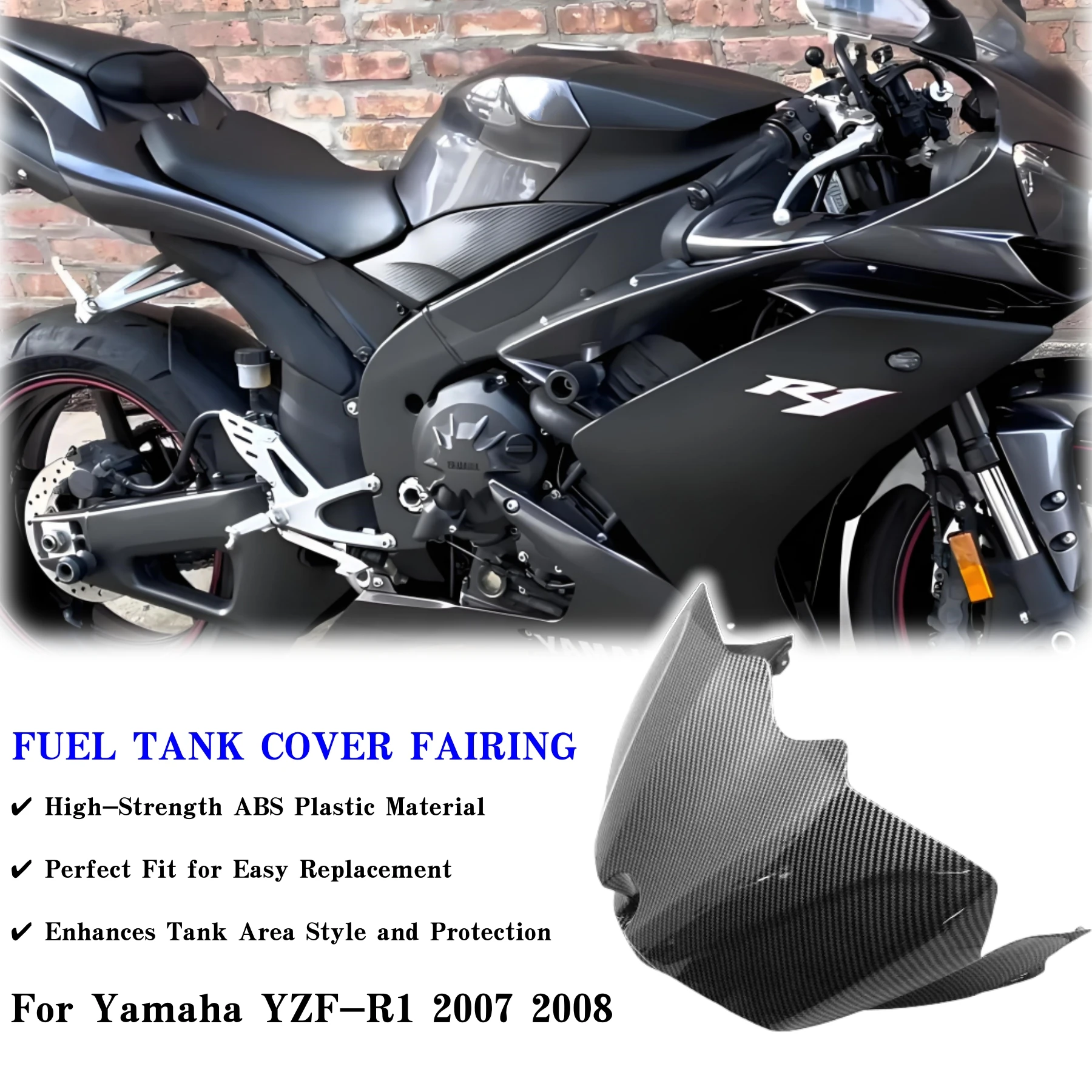 

Крышка топливного бака мотоцикла, обтекатель для Yamaha YZF-R1 YZFR1 2007 2008, комплект кузова из АБС-пластика, детали