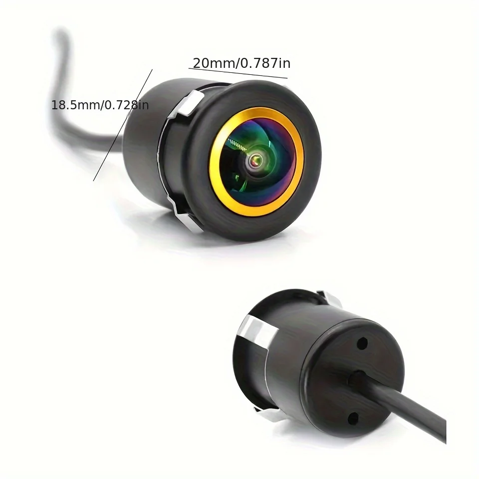 18.5mm (0.728-inch) drilling Backup Camera, Moving Trajectory Line for Easy Parking,Night Vision for SUV Truck RV Camper and Van