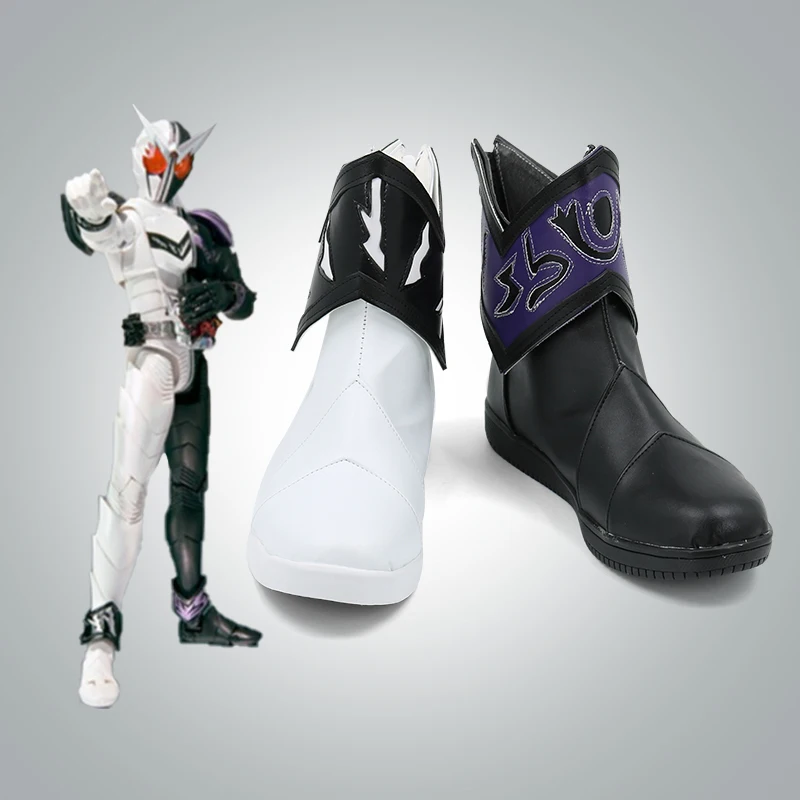 W fang joker Cosplay Boots Kamen Rider Black and White Shoes Halloween Cosplay Kamen Rider Prop Boots
