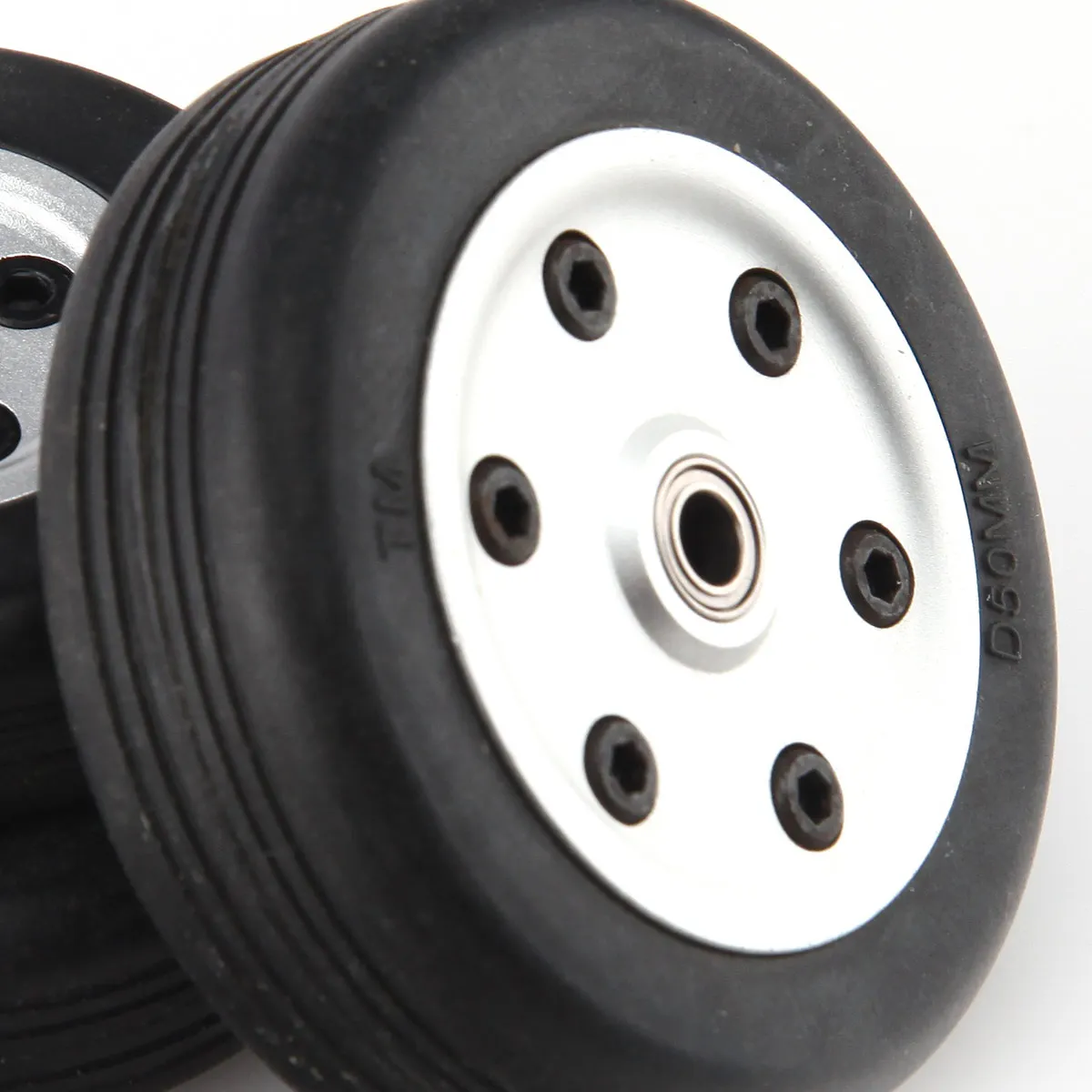 1Pc Rubber Wheel Aluminum Hub Diameter 40mm 43mm 50mm 55mm 60mm For Electric Retract Landing Turbojet Airplane