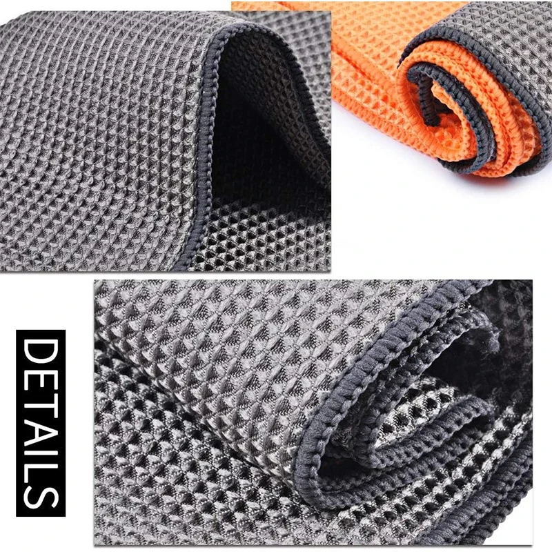 1/4/8Pcs Large Waffle Weave Matter Microfiber Drying Towel Car Cleaning Detailing Interior Window Cloth Quick Dry 14.5×15Inch